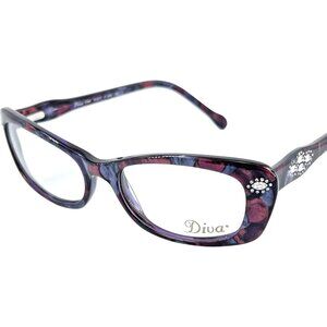 Diva 5364 Women's Eyeglass Frame Burgundy Violet Mottled